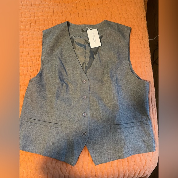 Women's Gray Vest by Worth - Picture 1 of 2